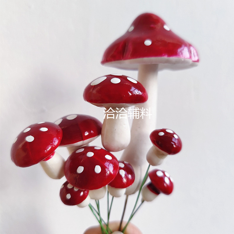 Red Artificial Foam Mushrooms, Fake Flower Craft Accessories, DIY Handmade Accessories, Fake Mushrooms 15-70mm