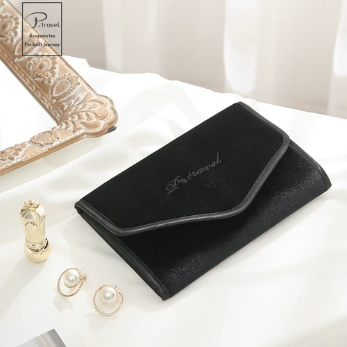 Розовое кофейное ожерелье, кольцо, серьги, портативная сумка для хранения, барсетка с молнией, браслет