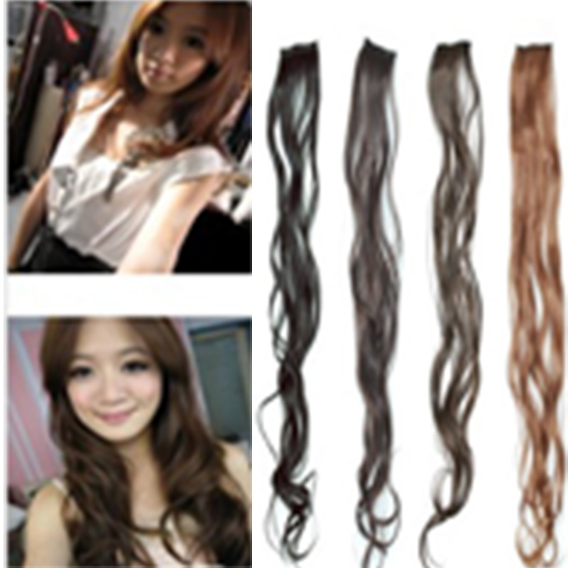 Haoyi wig shop hair extension two clips high temperature wire thickened matte curly hair piece hot selling wig piece