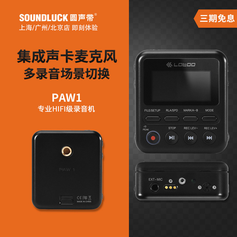 Lotoo Paw1 Professional Hif Interview Live Vlog Recorder Pen Portable Player with Round Sound, Officially Licensed Product