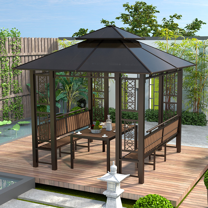 Outdoor courtyard gazebo sunshade tent floor outdoor leisure pavilion garden farm roof villa new Chinese style pavilion