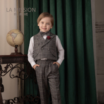 New French style dovetailed waistcoat fashion childrens suit baby boys suit boy foreign flower gown gown