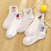 Japanese food summer fruit series sweet fruit pattern College wind Joker Cute Sports stockings