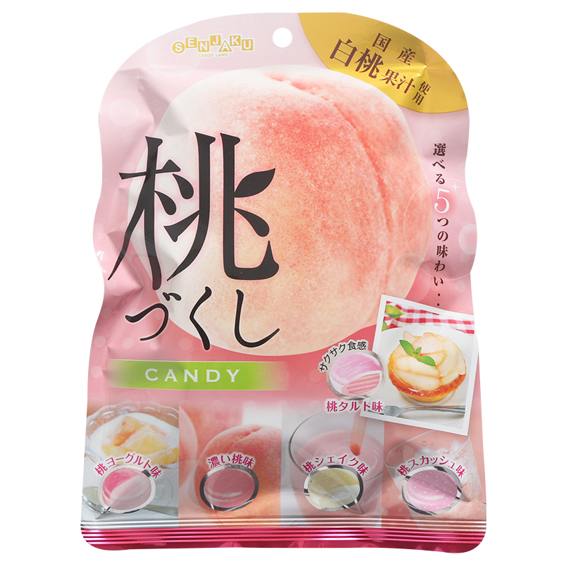 Japan Fan Bird Shop SENJAKU 5 kinds of white peach juice filling molasses peach flavor 23 pieces of fruit candy