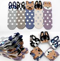 South Korea imported pink girl super cute animal husky pit bull dog Shiba dog stocking sports socks