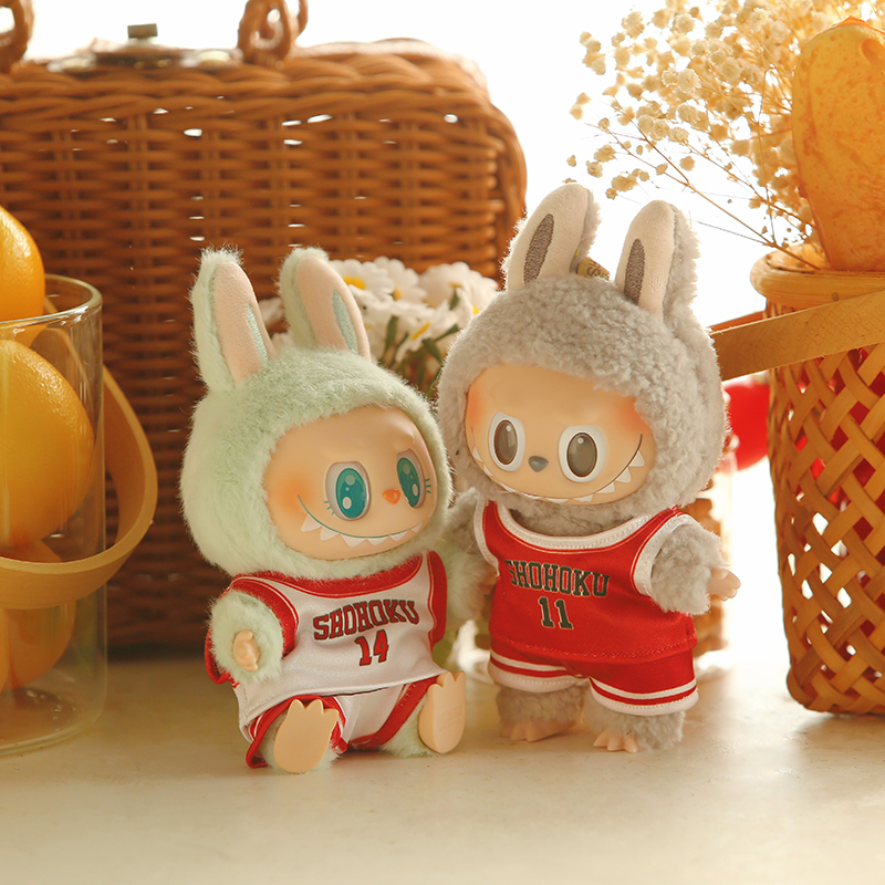 Yaoqijia オリジナル本物 20cm15cm10cm コットンドール スラムダンクジャージ バスケットボールドール服 labubu