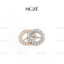 Point Drilling Chest Pin Silk Scarf Buckle Round Chest Pin Button Necklace Accessories 100 Hitch Brooch Dress Accessories