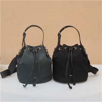 ag b bucket bag Japan and South Korea foreign trade one-shoulder portable waterproof nylon bag drawstring fashion portable solid color womens bag