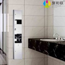 Open-mounted three-in-one tissue holder wall-mounted tissue box Toilet toilet paper box with trash can factory direct sales