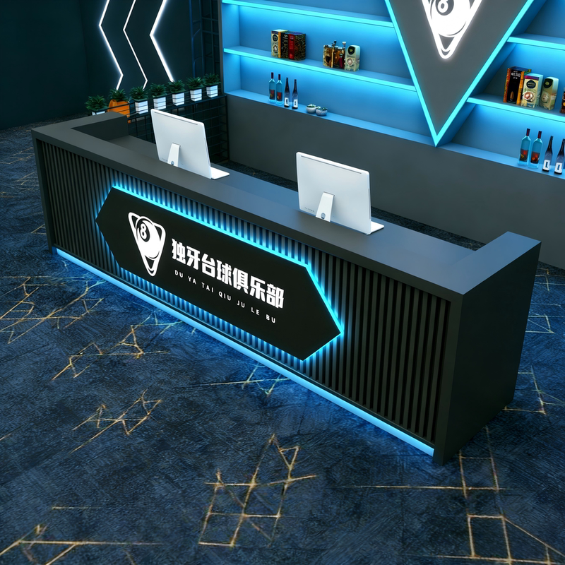Billiard Hall Bar Counter, Industrial Style E-Sports Hotel Front Desk, Chess and Card Room, Billiard Cashier Counter, Internet Cafe Club Reception Desk