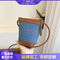 Bags for women 2024 new style fashionable Korean style high-end versatile bucket bag casual contrasting color crossbody bag