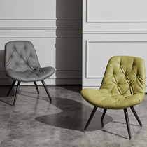 Modern minimalist living-room sofa-chair backrest sloth casual chair bedroom book a single small sofa iron art leather chair