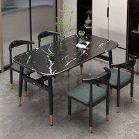 120*80 Table Blackstone +4 Светло -голубой бычий угловой стул
