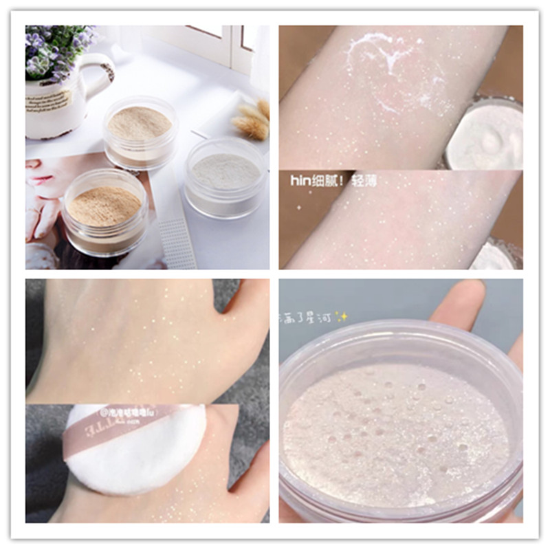 Pearl white makeup fine flash matte powder powder control oil grinding brightens body high light shading pores waterproof