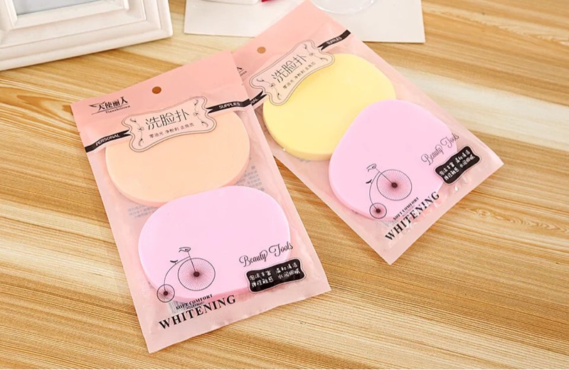 2 Pieces Loaded Wash Face Sponger Makeup Wash Face Bashing Seaweed Bashing Deep Clean