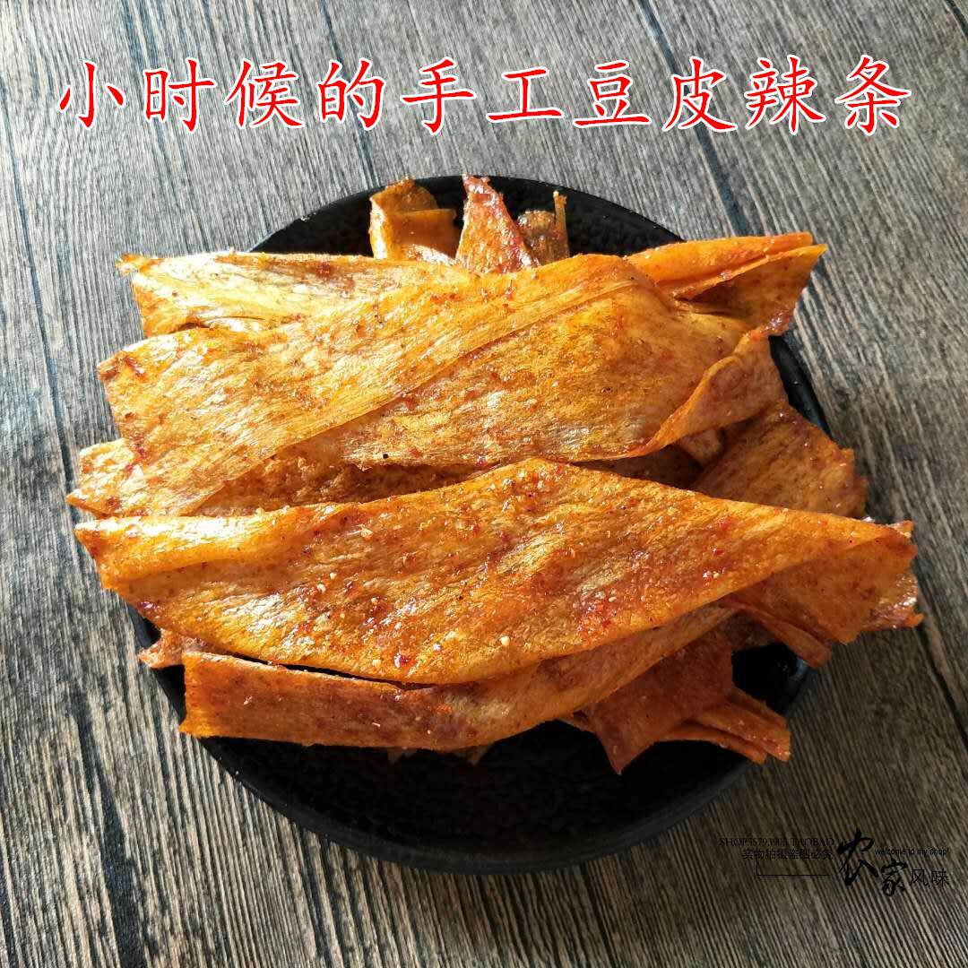 Jiangxi Teproute handmade with spicy and spicy bean skin spicy slices 80 post-zero food protein meat hands ripping hot strips