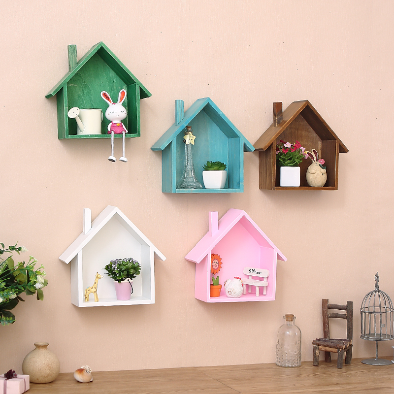 American country retro color small house living room wall decoration wall hanging shelf partition wall decoration wall decoration wall decoration