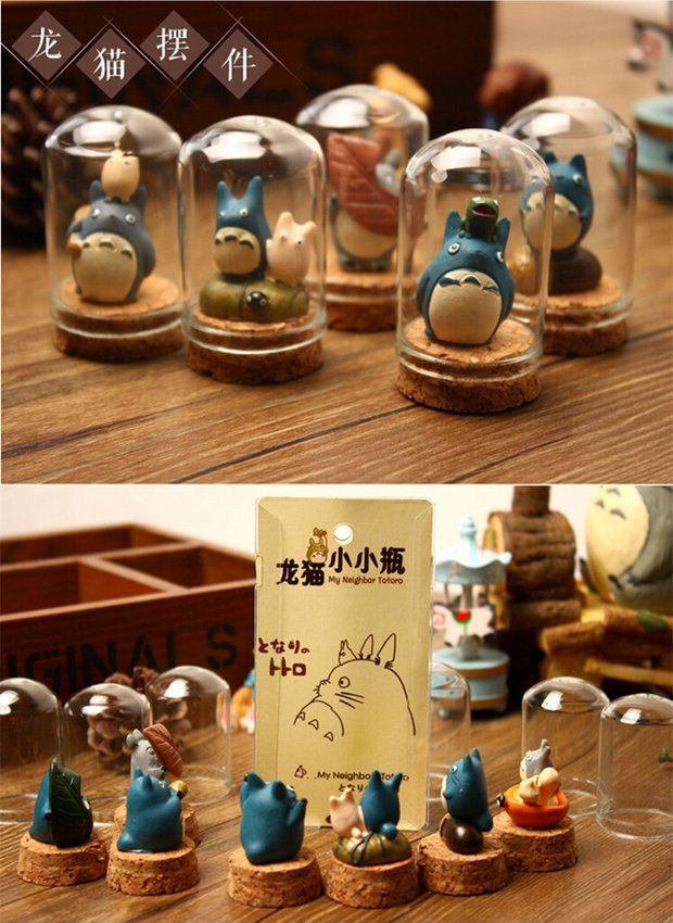 Zakka sáng tạo phim hoạt hình Nhật Bản chinchillas hiển thị vi cảnh chai thủy tinh bìa cửa hàng nhà nhựa trang trí nhỏ các đồ trang trí bàn làm việc