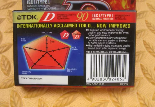 Новый TDK D90 Blank ленточный ленточный ремень записи ленты