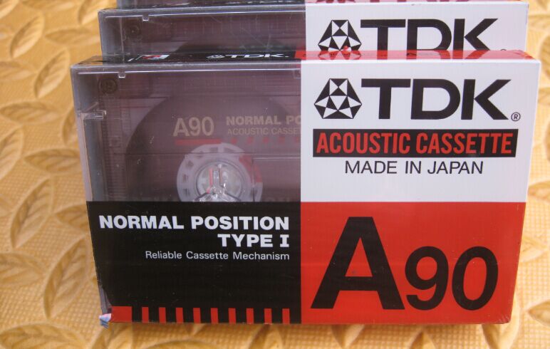 Brand new unsealed TDK A90 class with blank cassette tape recording tapes