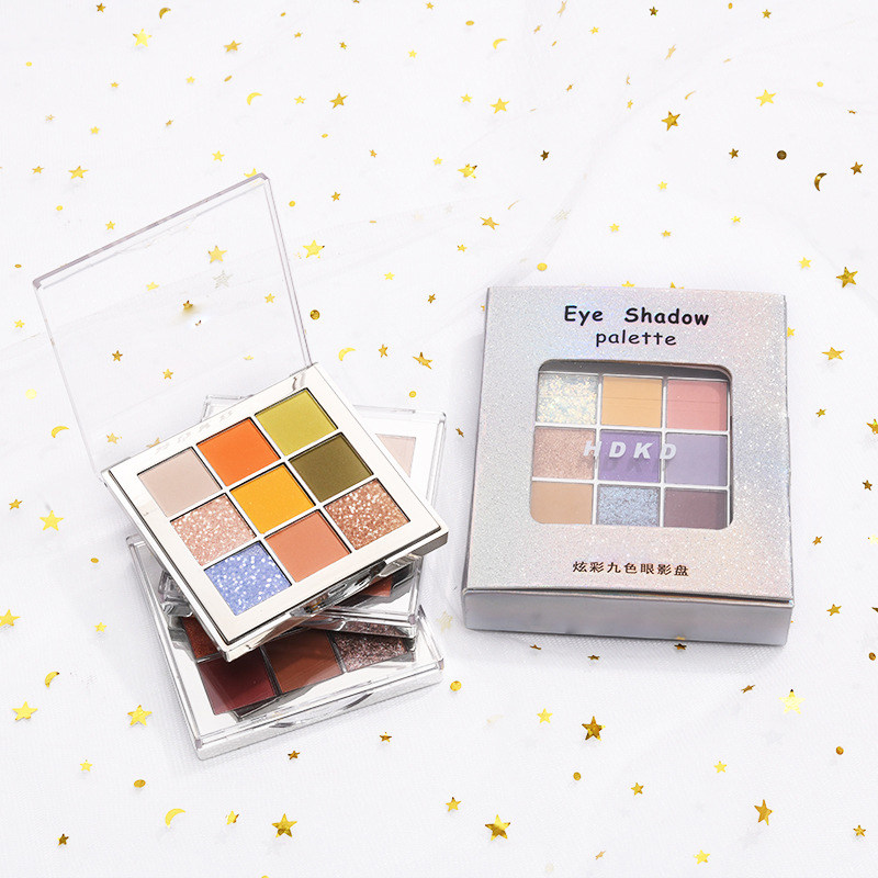 South Korean sparkling pearlescent matt long lasting waterproof without falling color without makeup dazzling nine-coloured eye shadow disc in superfire