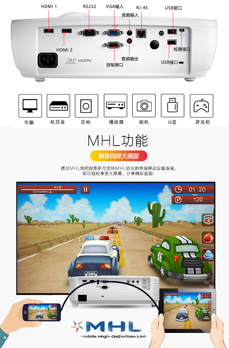 Optoma eh460 máy chiếu nổi bật HD máy chiếu văn phòng tại nhà 4800 lumens máy kỹ thuật hội nghị - Máy chiếu máy chiếu aun