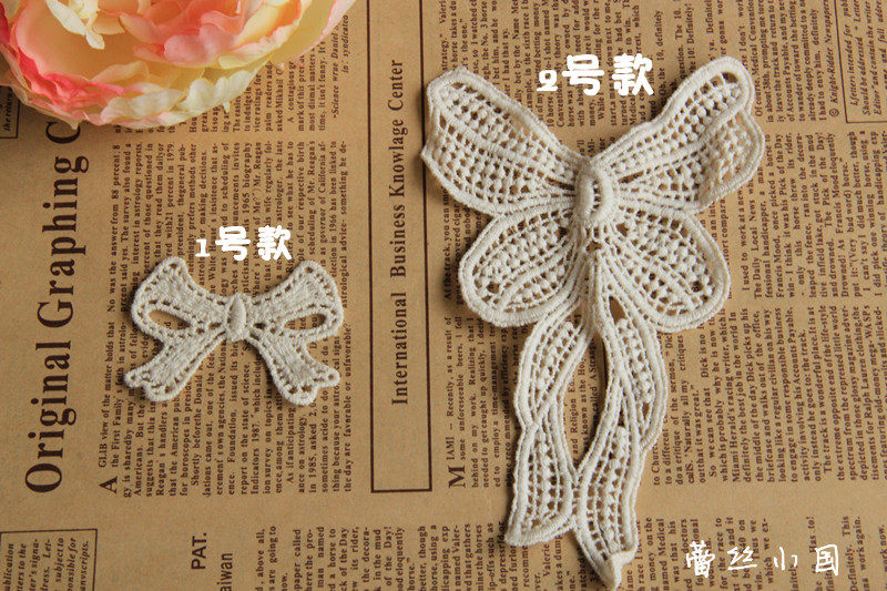 33 handmade DIY clothing accessories daily single lace embroidery beige cotton thread butterfly embroidery cloth patch