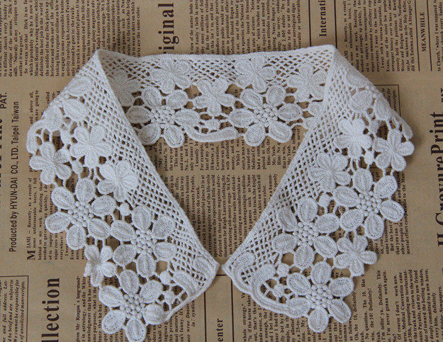 Handmade DIY clothing accessories lace full cotton false collar beige water soluble collar lace flowers edge flowers