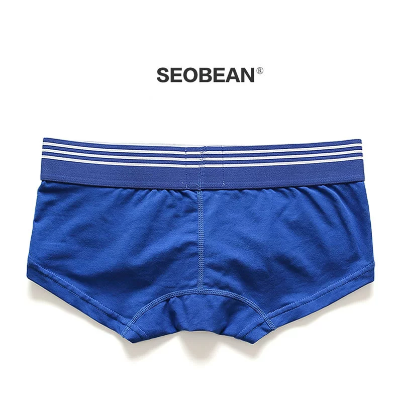 Đồ lót nam Hibbing Quần boxer nam Cá tính Cotton thoáng khí Eo thấp Sexy Thanh niên U Convex Red SpongeBob - Giữa eo