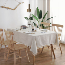 American hemp pure color streaming Su tablecloths Nordic minimalist folk Cetin color 100 lap cotton linen rectangular hanging ears tablecloids