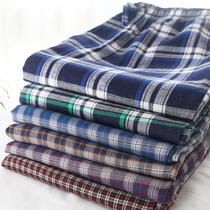 Pajama pants mens summer cotton large size loose increase fat casual plaid trousers cotton air conditioning mens home pants
