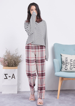 Pajama pants women cotton soft spring large size cotton home pants cotton loose trousers high waist simple home pants
