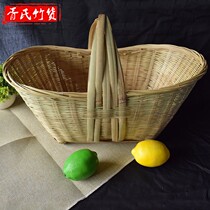 Rural vegetable basket pure handmade bamboo choreography basket Bamboo Basket hand basket Water fruit basket Egg Basket for eco-friendly vegetable containing basket
