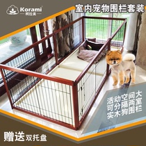 Solid wood indoor dog fence Large medium and small dogs Pet dog cage Female cage French bucket Corgi wooden breeding cage enclosure