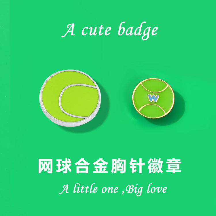 Tennis cute men and women personalities Personalities Metal Badges Pins Decorations Bag Collar Stitch Buttons I Love Tennis Club