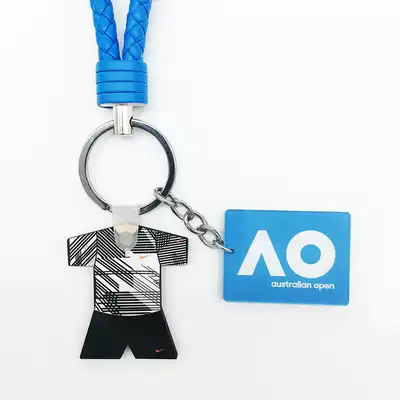 Roger Federer 2017 Australian Open 18 crown robe with tennis keychain chain lanyard decoration