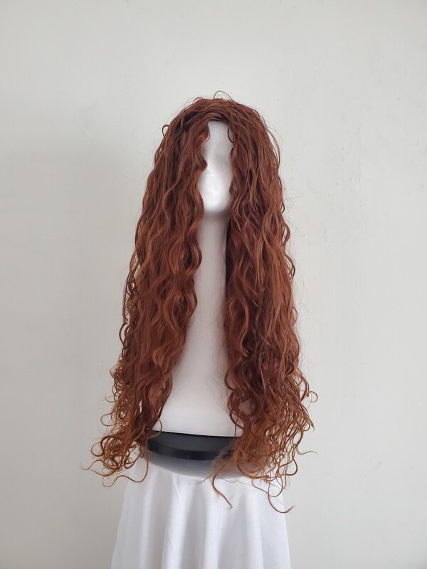 Harry Potter, Hermione, Granger, Long Curly Hair in a Gradient Brown-Red Color Without Bangs