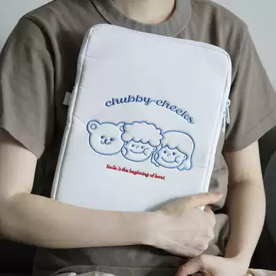 ins Wind blue stick figure little man 11 inch 13 inch ipad keyboard tablet pen electric liner storage bag