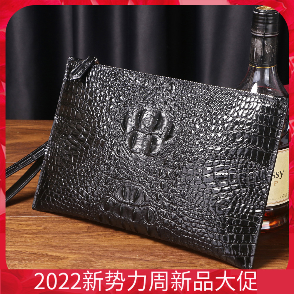 New Thai Avocado Leather Men's Handbag Business Casual Ultra Thin trendy handbag Bag Letter Enveloping-Enveloping Wrap