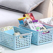Desktop storage box plastic storage basket rectangular box dormitory snacks