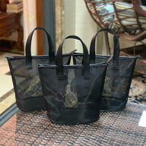 New hollow mesh Hand bag leak breathable wash cosmetic bag bathing bag drain swimming fitness bag womens bag