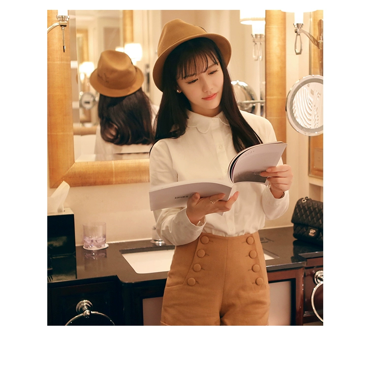 Ins siêu lửa gió đại học hai ngực còng mỏng giảm béo quần short hoang dã phụ nữ