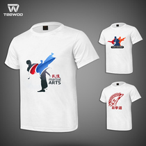 Dao ◎Lang TEKWOO Titanium Taekwondo Short Sleeve T-shirt 100% Cotton Sweat Absorbing Training Casual 3 Styles