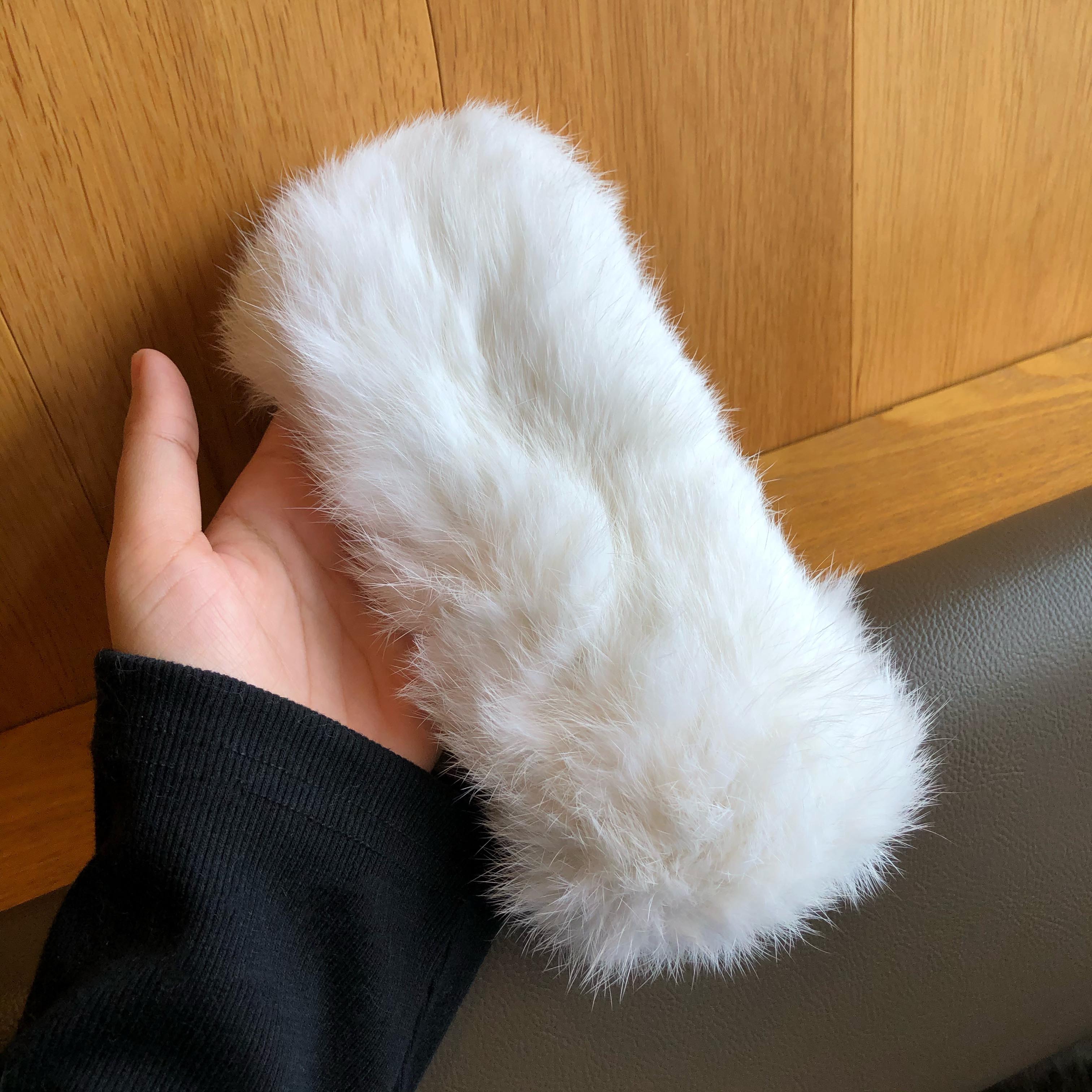 Simple Style Solid Color Rabbit Fur Hair Band display picture 6