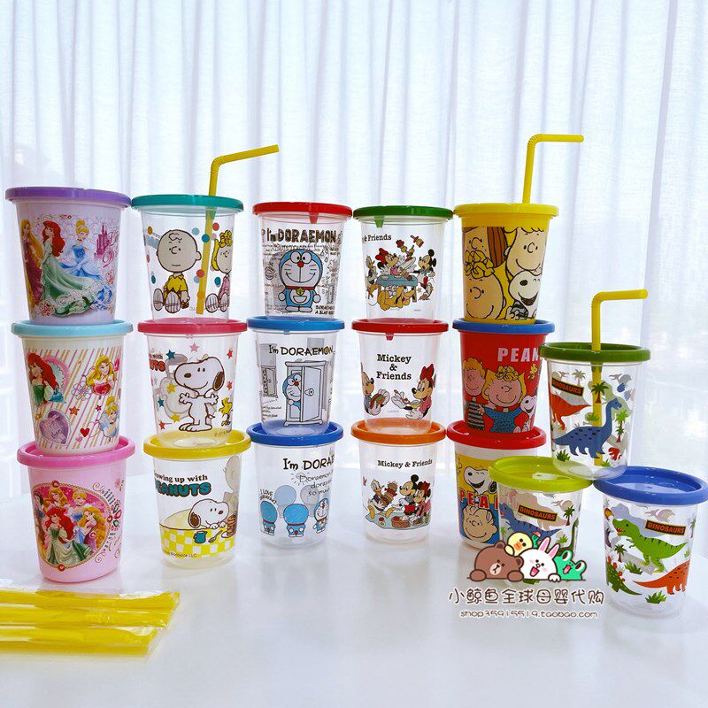 Japanese local skater cute straw cup baby children's water cup party drink juice cup 3 sets