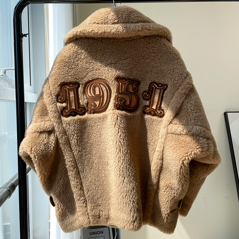 2025 Autumn/Winter New 1951m Teddy Bear Coat Women's Short Jacket Granular Alpaca Wool Coat Imported