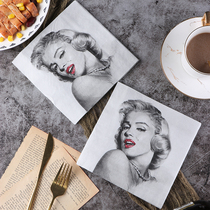 New listed colour napkins paper towels printed paper towels large handkerchief Fashion Face Towels paper Monroe B38