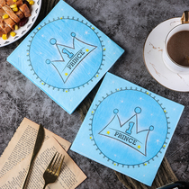 New Birthday Paper Towels Napkins Napkins Aperitif Paper Party Tissue Printed Cartoon Paper Towels Prince Blue Crown