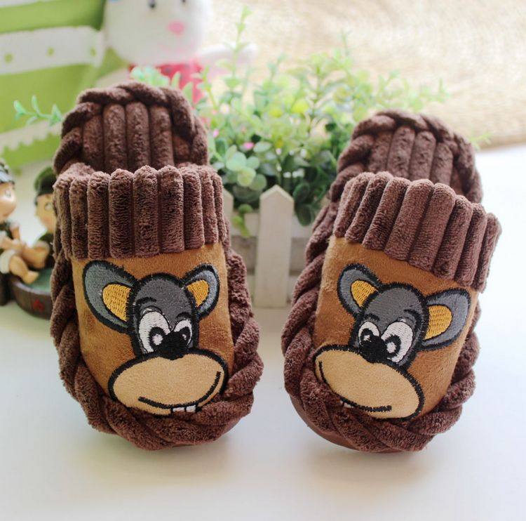 Pantoufles enfants en suède pour hiver - semelle plastique - Ref 1033181 Image 16