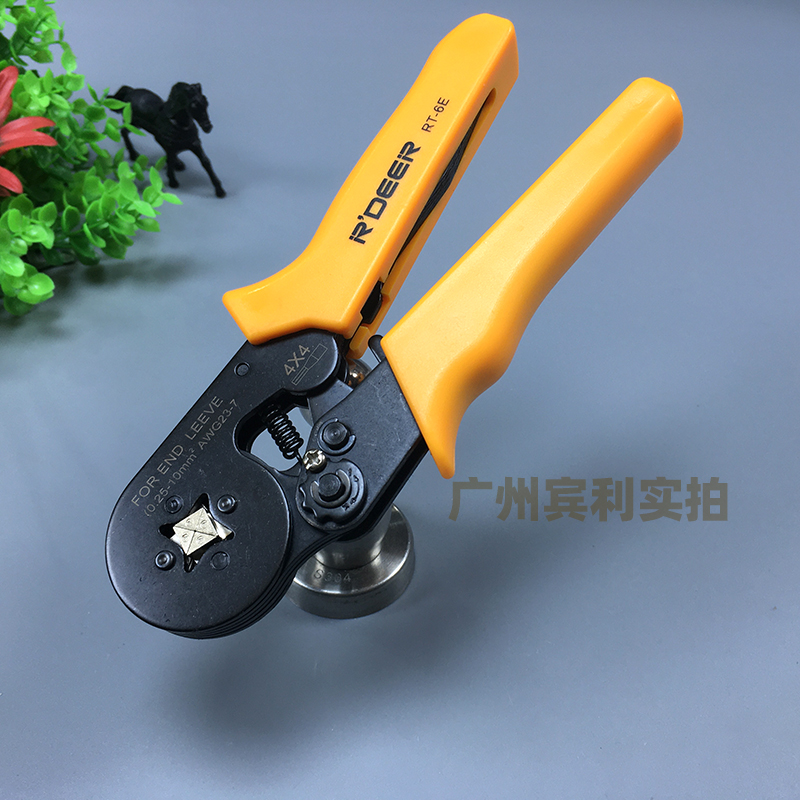 Flying Deer RT-6E RT-6F Self-Tune Hollow Tube Terminal Press Wire Pliers Quadrilateral Hexagon 0 25-6 Square